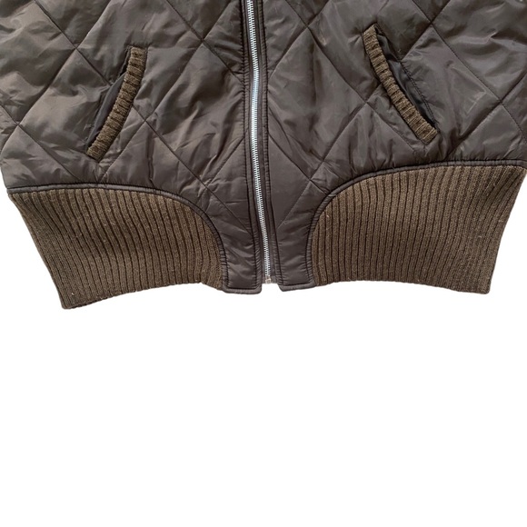 One Step Up brown zip up puffy vest jacket coat fur hood women’s 2X pockets - Picture 5 of 10